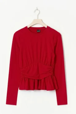 Gina Tricot ong eeve pepu top Rød Hot