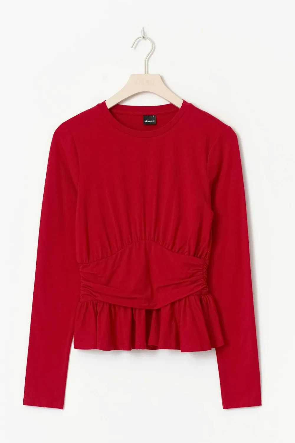 Gina Tricot ong eeve pepu top Rød Hot