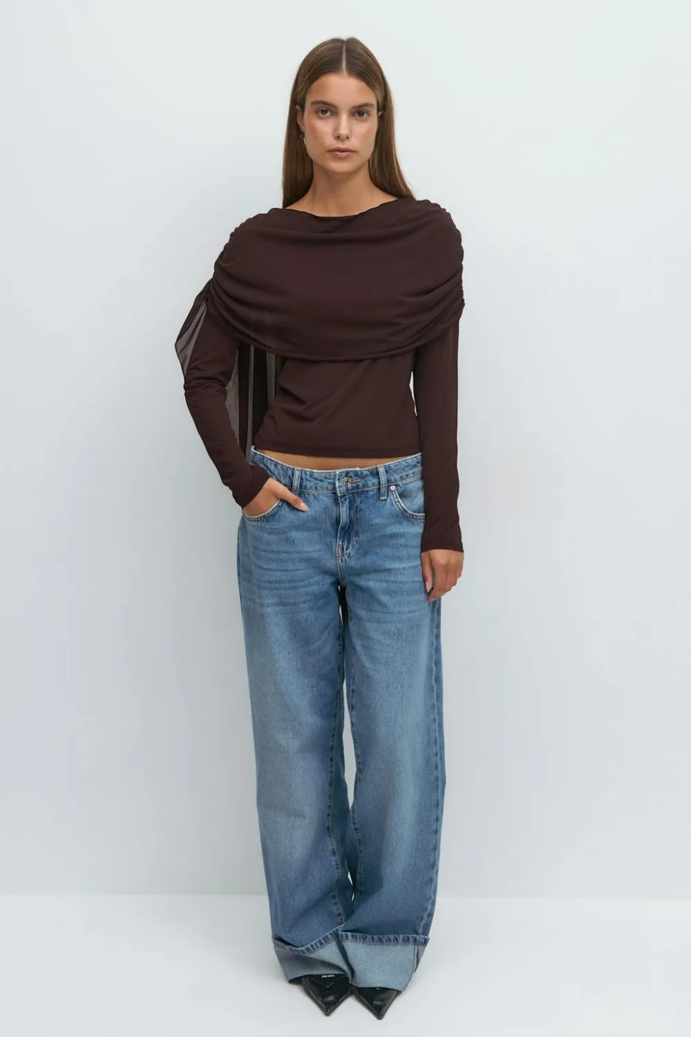Gina Tricot ong eeve haw top Lilla Hot
