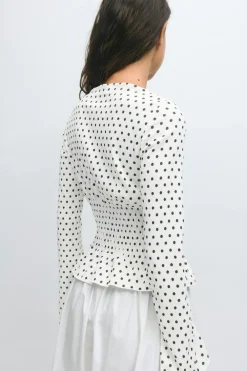 Gina Tricot ong eeve ock top Hvit Best