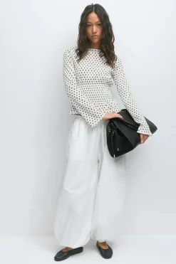 Gina Tricot ong eeve ock top Hvit Best