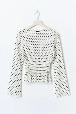 Gina Tricot ong eeve ock top Hvit Best