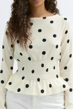 Gina Tricot ong eeve ock top Svart New