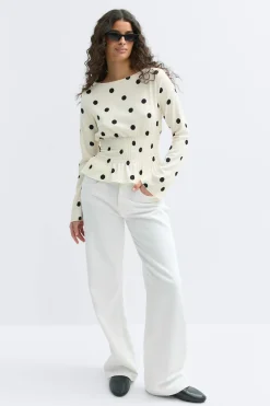 Gina Tricot ong eeve ock top Svart New