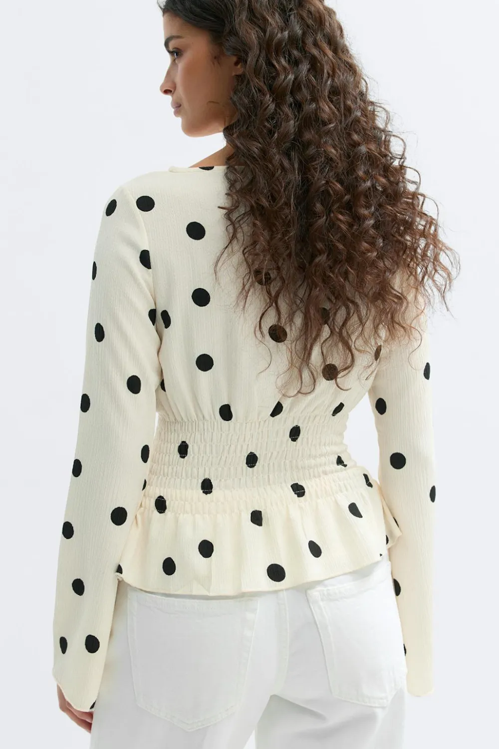 Gina Tricot ong eeve ock top Svart New