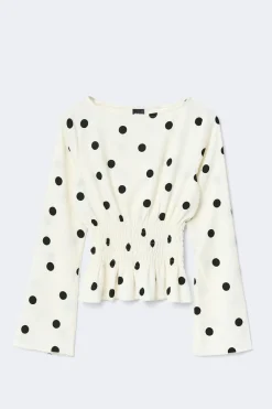 Gina Tricot ong eeve ock top Svart New