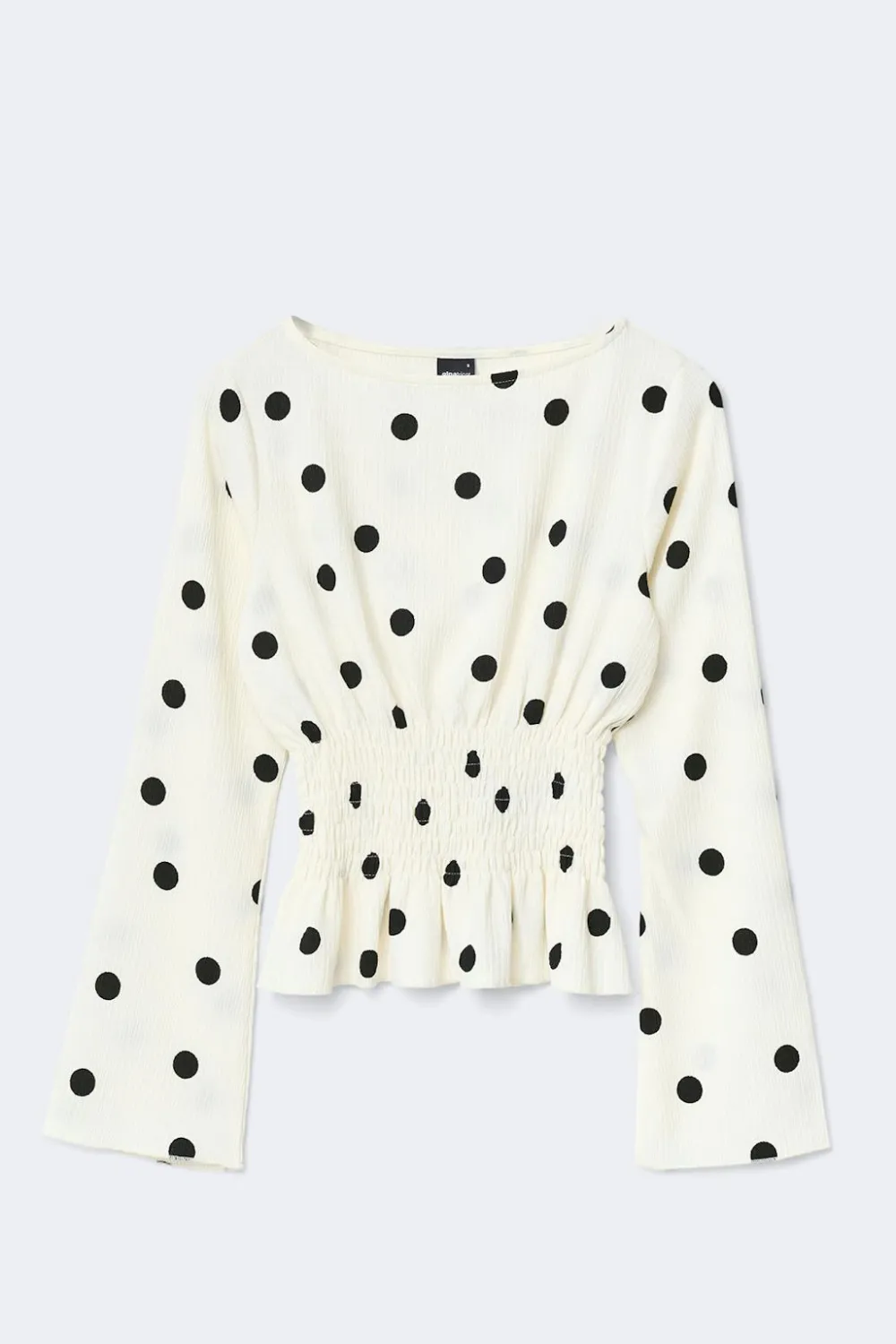 Gina Tricot ong eeve ock top Svart New
