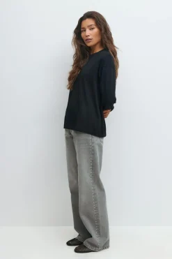 Gina Tricot ooe fit ong eeve tee Svart Discount