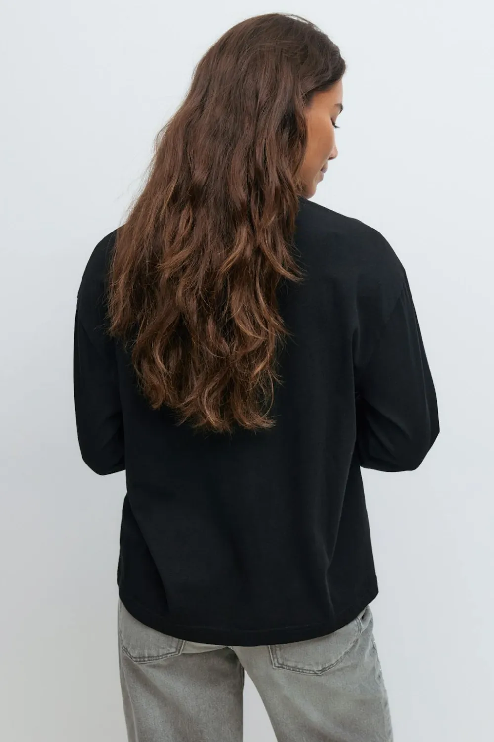 Gina Tricot ooe fit ong eeve tee Svart Discount