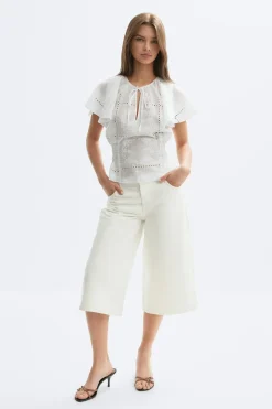 Gina Tricot Loose n' luxe denim shorts Hvit Hot
