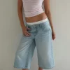 Gina Tricot Loose n' luxe denim shorts Blå Discount