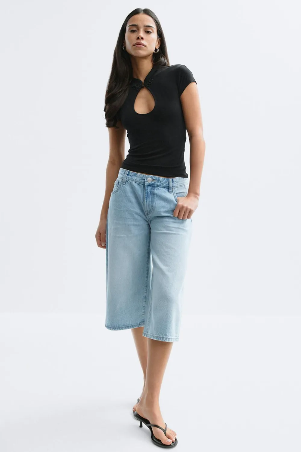 Gina Tricot Loose n' luxe denim shorts Blå Discount