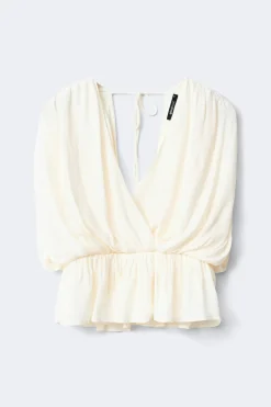 Gina Tricot Loose sleeveless top Hvit Clearance