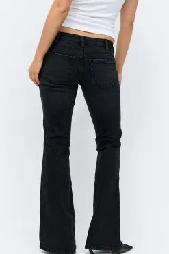 Gina Tricot Low flare jeans Svart Online