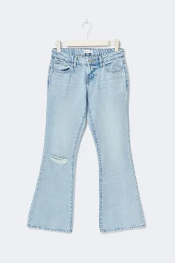 Gina Tricot Low full length flare jeans Blå Outlet