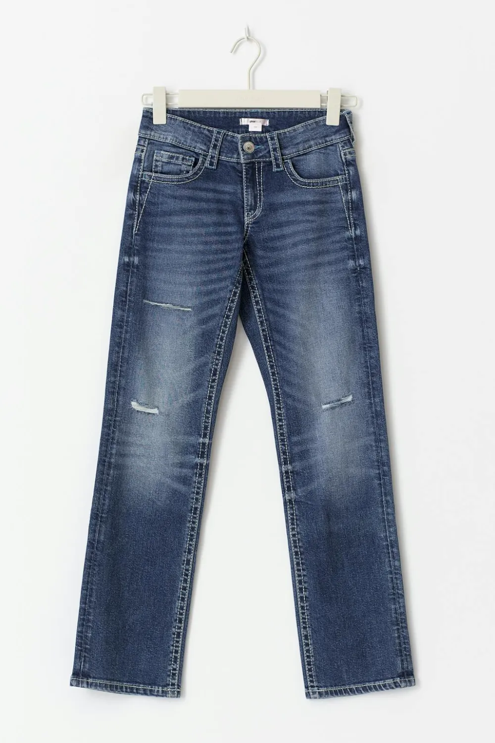 Gina Tricot Low rise straight jeans Blå Sale