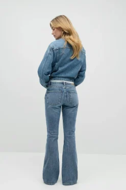 Gina Tricot Low waist bootcut jeans Blå Clearance