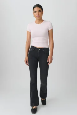 Gina Tricot Low waist bootcut jeans Svart Sale