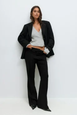 Gina Tricot Low waist bootcut trousers Svart Outlet
