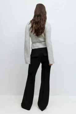 Gina Tricot Low waist bootcut trousers Svart Outlet
