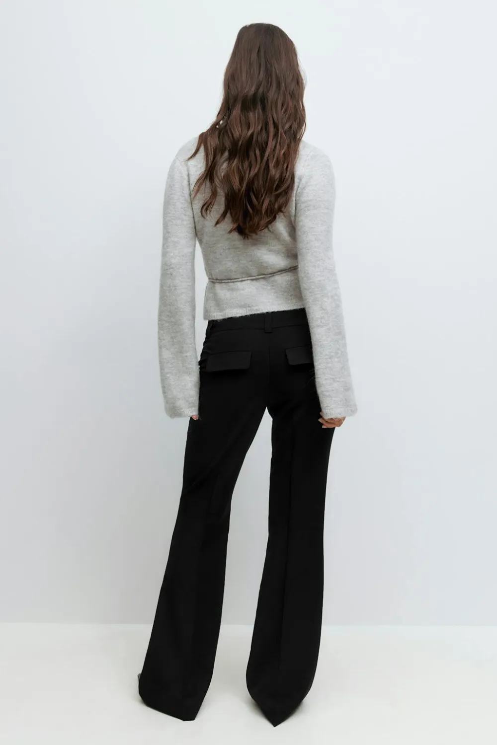 Gina Tricot Low waist bootcut trousers Svart Outlet
