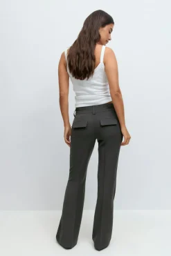Gina Tricot Low waist bootcut trousers Grå Outlet