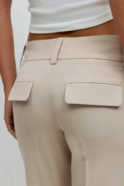 Gina Tricot Low waist bootcut trousers Beige Hot