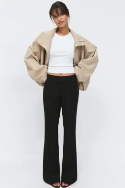 Gina Tricot Low waist bootcut trousers Svart Clearance