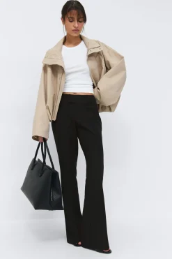 Gina Tricot Low waist bootcut trousers Svart Clearance