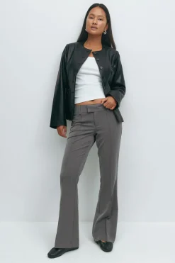 Gina Tricot Low waist bootcut trousers Grå Hot