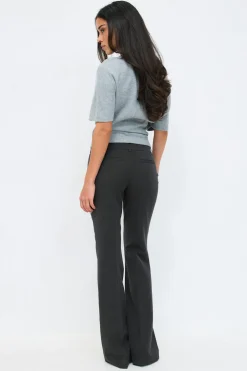 Gina Tricot Low waist bootcut trousers Grå Discount