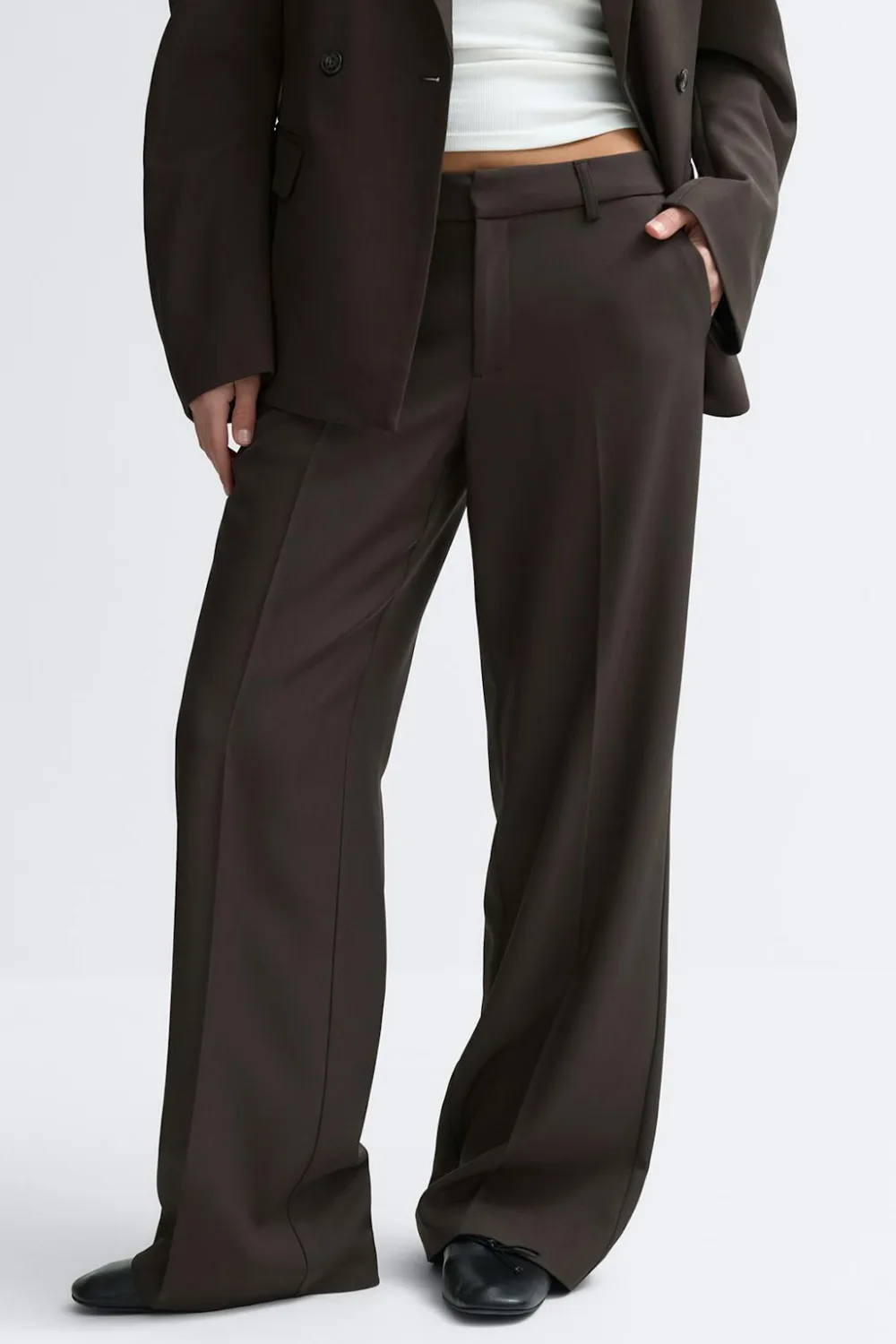 Gina Tricot Low waist trousers Brun Hot