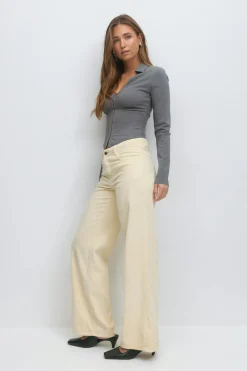 Gina Tricot Low wide cord jeans Gul Best