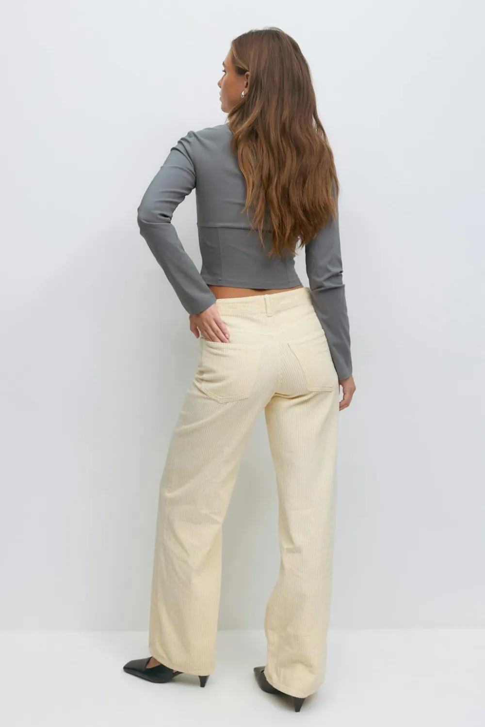 Gina Tricot Low wide cord jeans Gul Best