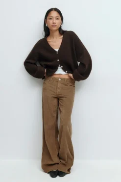 Gina Tricot Low wide cord jeans Brun Best
