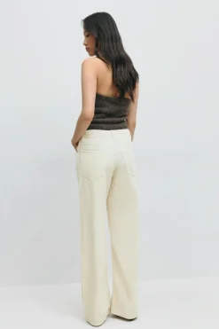Gina Tricot Low wide cord jeans Hvit Best