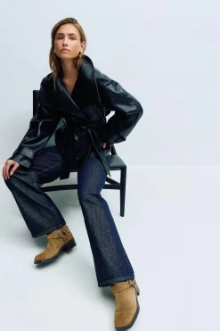 Gina Tricot Low wide jeans Blå Outlet