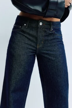 Gina Tricot Low wide jeans Blå Outlet