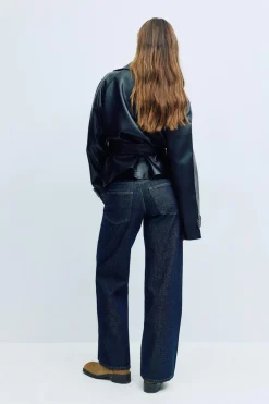 Gina Tricot Low wide jeans Blå Outlet