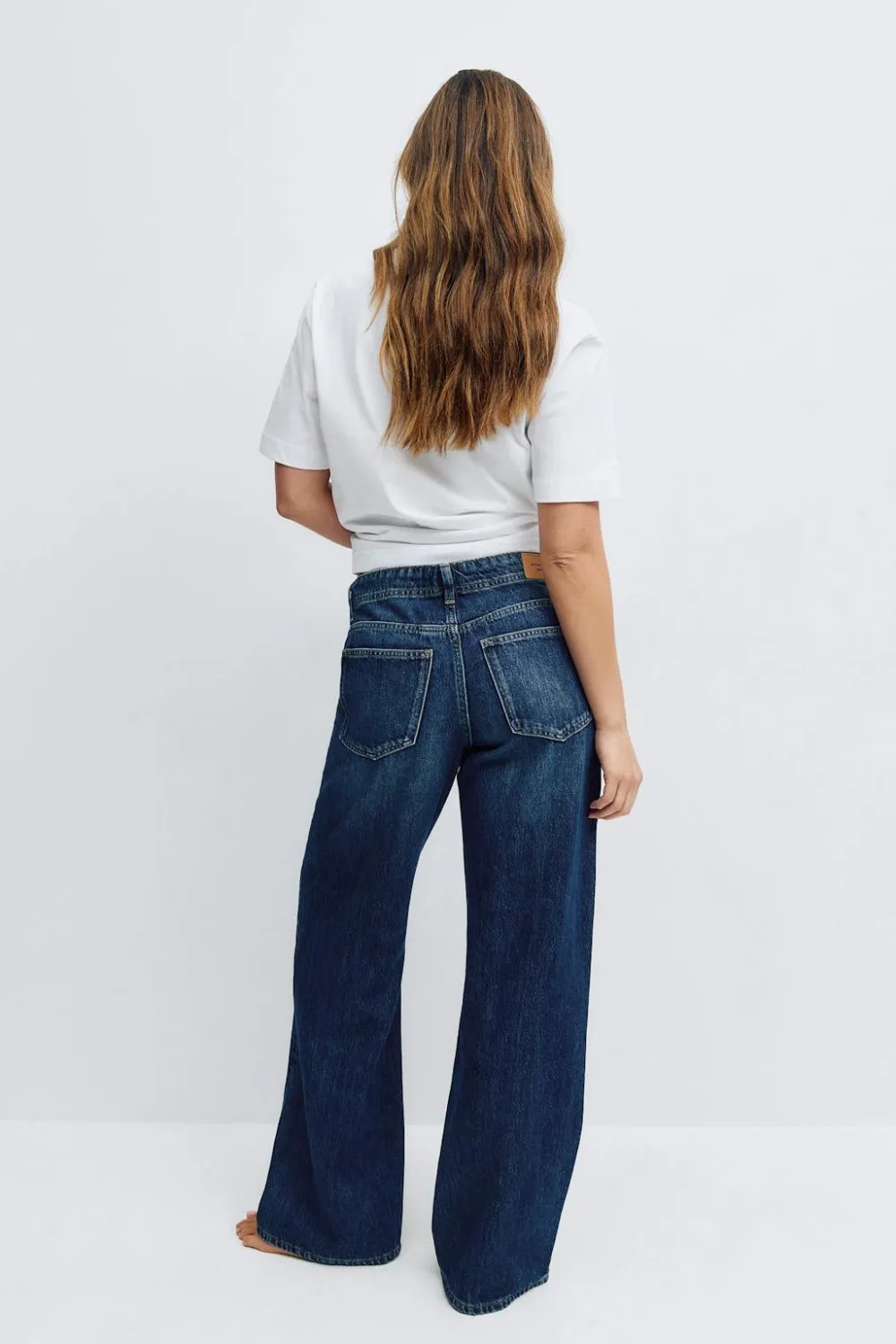 Gina Tricot Low wide jeans Blå Discount