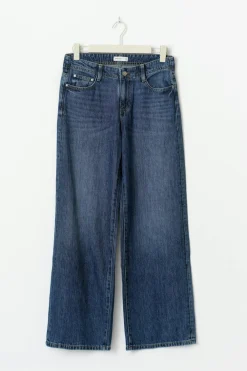 Gina Tricot Low wide jeans Blå Discount
