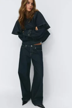Gina Tricot Low wide jeans Blå Sale