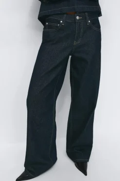 Gina Tricot Low wide jeans Blå Sale