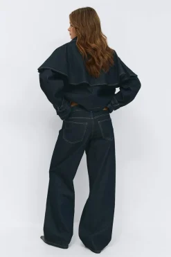 Gina Tricot Low wide jeans Blå Sale