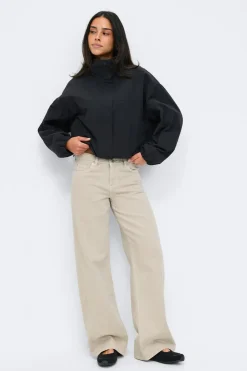 Gina Tricot Low wide jeans Beige Clearance