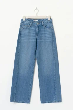Gina Tricot Low wide jeans Blå Hot