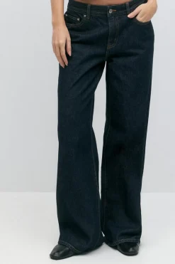 Gina Tricot Low wide petite jeans Blå New