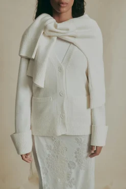 Gina Tricot erino woo knitted cardigan Hvit Sale