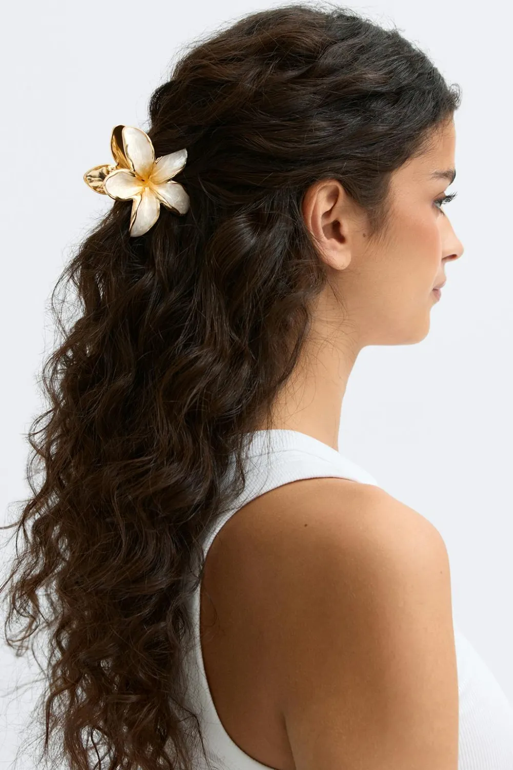 Gina Tricot Metal flower hair clip Hvit
