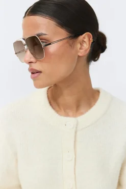 Gina Tricot Metal frame aviator sunglasses Svart